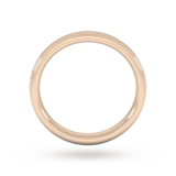 Goldsmiths 3mm Flat Court Heavy Milgrain Edge Wedding Ring In 9 Carat Rose Gold - Ring Size K