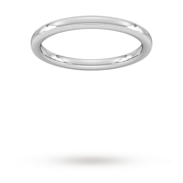Goldsmiths 2mm Flat Court Heavy Milgrain Edge Wedding Ring In 18 Carat Yellow Gold - Ring Size M
