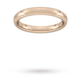Goldsmiths 3mm Traditional Court Heavy Milgrain Edge Wedding Ring In 9 Carat Rose Gold - Ring Size K