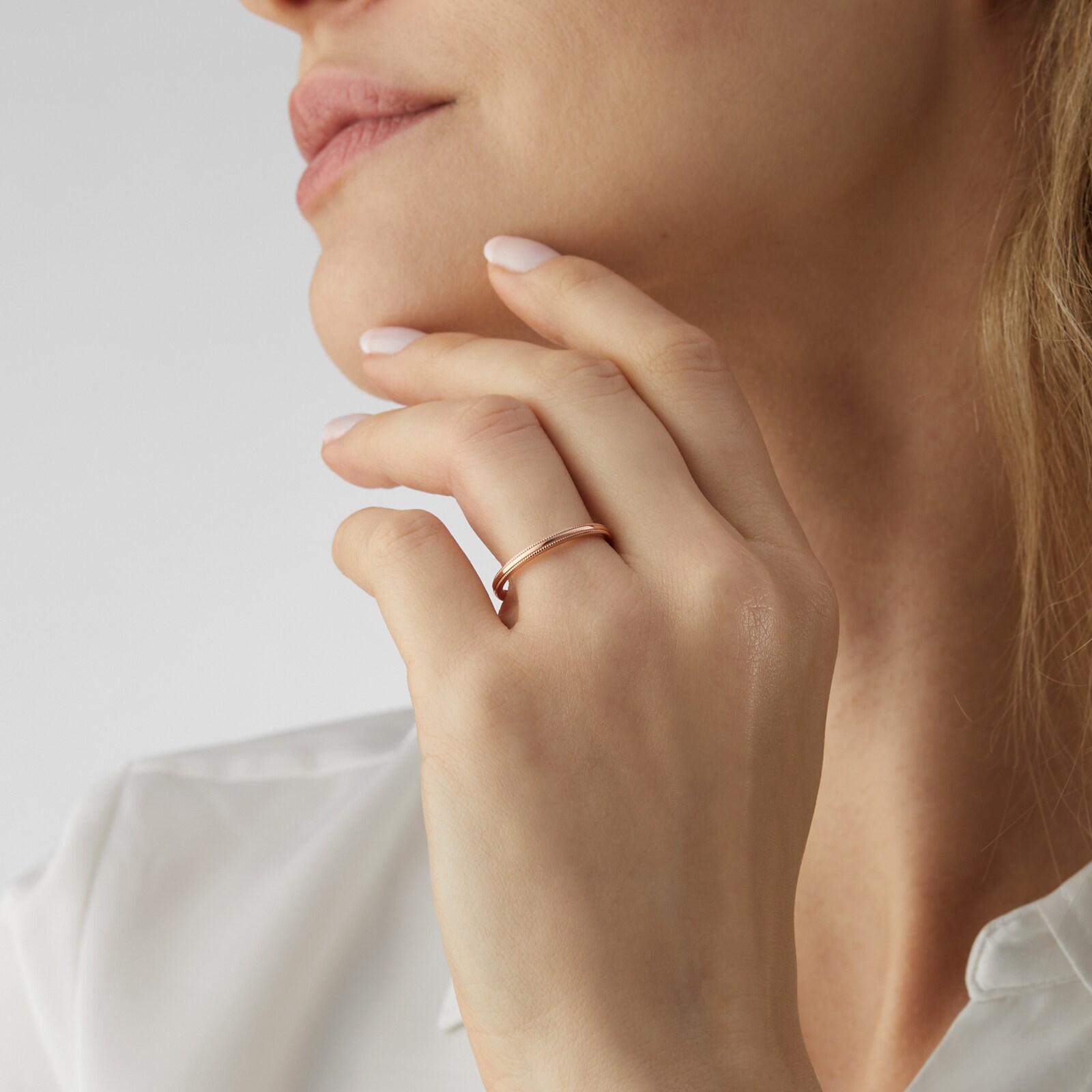 Goldsmiths 2mm Traditional Court Heavy Milgrain Edge Wedding Ring In 18 Carat Rose Gold - Ring Size G