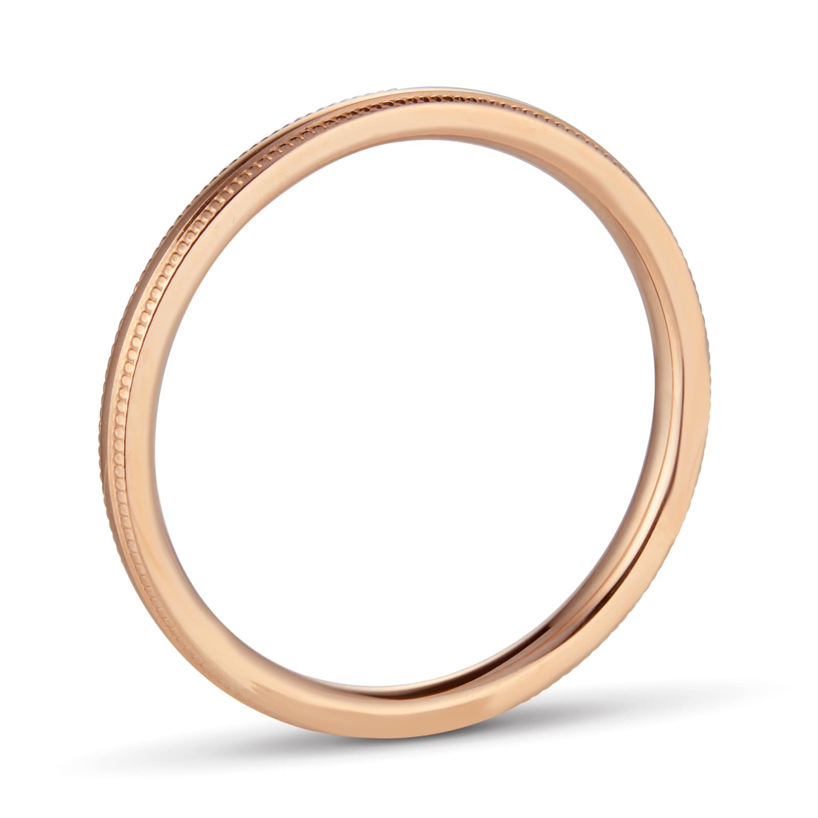 Goldsmiths 2mm Traditional Court Heavy Milgrain Edge Wedding Ring In 18 Carat Rose Gold - Ring Size N Goldsmiths 2mm Traditional Court Heavy Milgrain Edge Wedding Ring In 18 Carat Rose Gold - Ring Size N