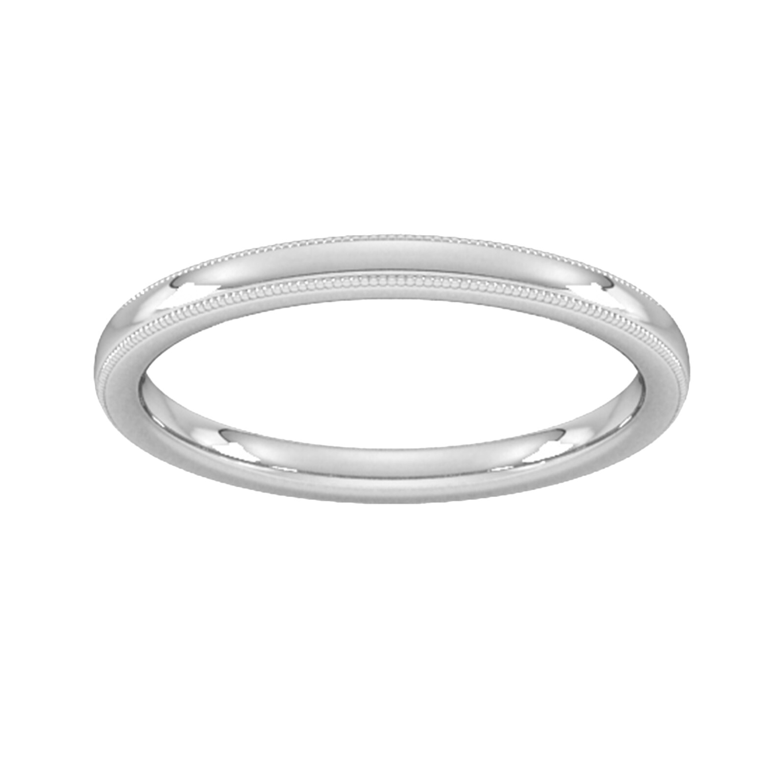 Goldsmiths 2mm Traditional Court Heavy Milgrain Edge Wedding Ring In Platinum