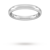 Goldsmiths 3mm Traditional Court Heavy Milgrain Edge Wedding Ring In Platinum - Ring Size J