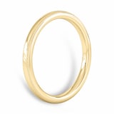 Goldsmiths 2mm D Shape Standard Milgrain Edge Wedding Ring In 9 Carat Yellow Gold - Ring Size K