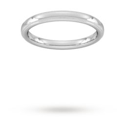 08304399 - 2.5mm D Shape Standard Milgrain Edge Wedding Ring In 9 Carat Yellow Gold