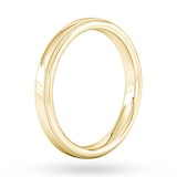 Goldsmiths 3mm D Shape Standard Milgrain Edge Wedding Ring In 9 Carat Yellow Gold