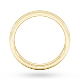 Goldsmiths 3mm D Shape Standard Milgrain Edge Wedding Ring In 9 Carat Yellow Gold