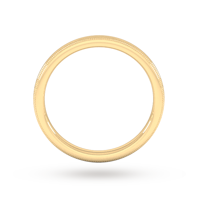 Goldsmiths 2.5mm D Shape Heavy Milgrain Edge Wedding Ring In 9 Carat Yellow Gold - Ring Size Q