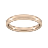 Goldsmiths 3mm D Shape Standard Milgrain Edge Wedding Ring In 9 Carat Rose Gold