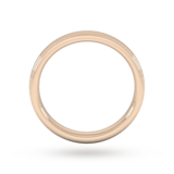 Goldsmiths 3mm D Shape Standard Milgrain Edge Wedding Ring In 9 Carat Rose Gold