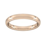 Goldsmiths 3mm D Shape Heavy Milgrain Edge Wedding Ring In 9 Carat Rose Gold