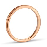 Goldsmiths 2mm D Shape Heavy Milgrain Edge Wedding Ring In 18 Carat Rose Gold