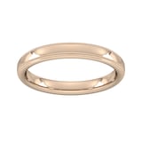 Goldsmiths 3mm D Shape Heavy Milgrain Edge Wedding Ring In 18 Carat Rose Gold