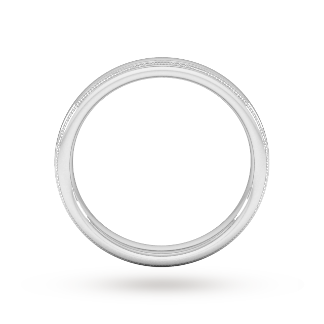 Goldsmiths 3mm D Shape Standard Milgrain Edge Wedding Ring In Platinum
