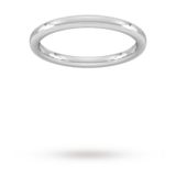 Goldsmiths 2mm D Shape Heavy Milgrain Edge Wedding Ring In Platinum - Ring Size J