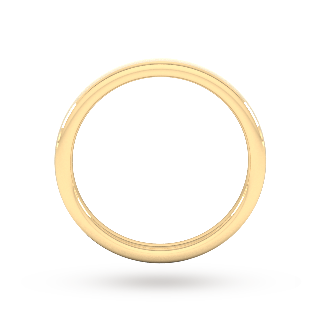 Goldsmiths 2mm Slight Court Standard Polished Chamfered Edges With Matt Centre Wedding Ring In 9 Carat Yellow Gold - Ring Size K