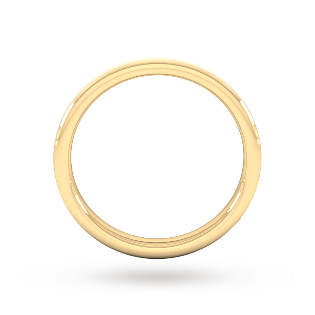 Goldsmiths 2.5mm Slight Court Standard Polished Chamfered Edges With Matt Centre Wedding Ring In 9 Carat Yellow Gold