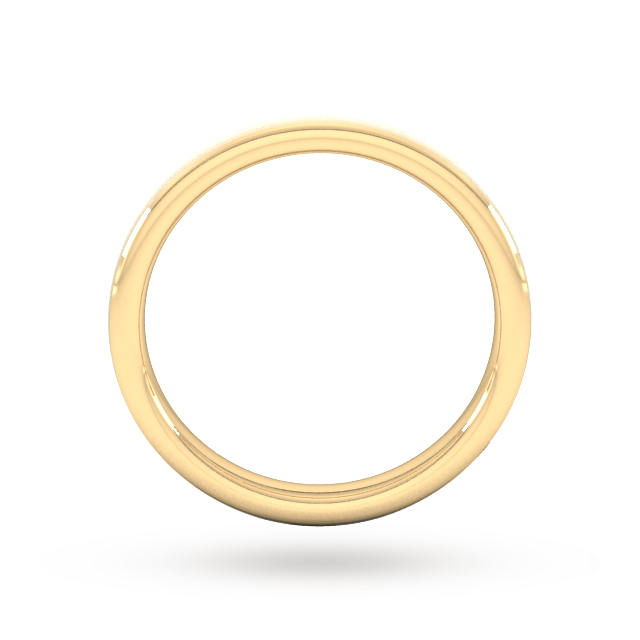 Goldsmiths 2.5mm Slight Court Standard Polished Chamfered Edges With Matt Centre Wedding Ring In 9 Carat Yellow Gold - Ring Size J