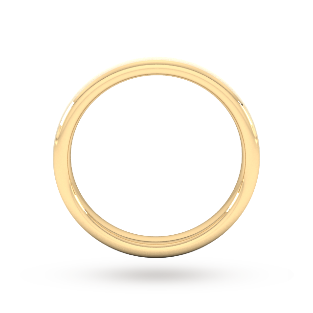 Goldsmiths 3mm Slight Court Standard Polished Chamfered Edges With Matt Centre Wedding Ring In 9 Carat Yellow Gold - Ring Size K