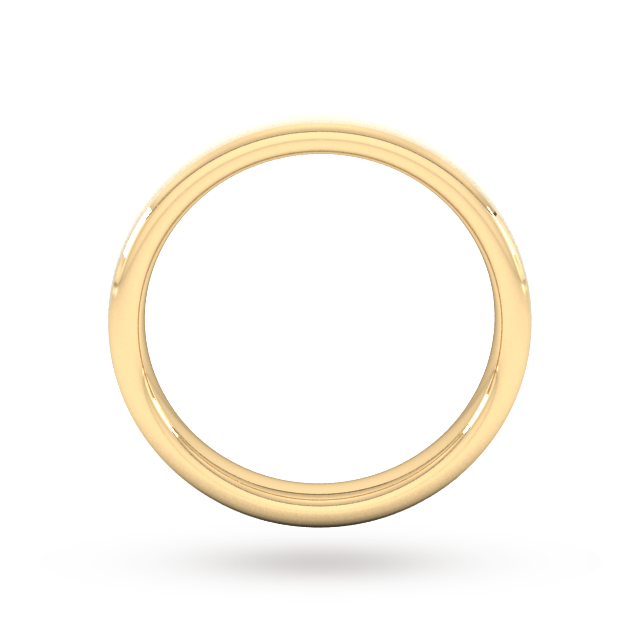 Goldsmiths 3mm Slight Court Heavy Polished Chamfered Edges With Matt Centre Wedding Ring In 9 Carat Yellow Gold