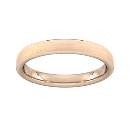 08304460 - 3mm Slight Court Standard Polished Chamfered Edges With Matt Centre Wedding Ring In 9 Carat Rose Gold