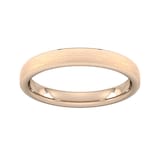 Goldsmiths 3mm Slight Court Heavy Polished Chamfered Edges With Matt Centre Wedding Ring In 9 Carat Rose Gold