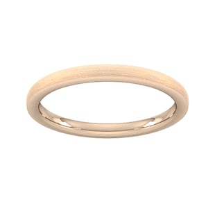Goldsmiths 2mm Slight Court Extra Heavy Polished Chamfered Edges With Matt Centre Wedding Ring In 9 Carat Rose Gold