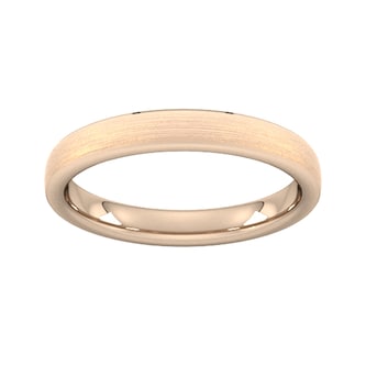 Goldsmiths 3mm Slight Court Extra Heavy Polished Chamfered Edges With Matt Centre Wedding Ring In 9 Carat Rose Gold