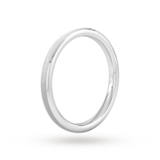 Goldsmiths 2mm Slight Court Extra Heavy Polished Chamfered Edges With Matt Centre Wedding Ring In 18 Carat White Gold - Ring Size K