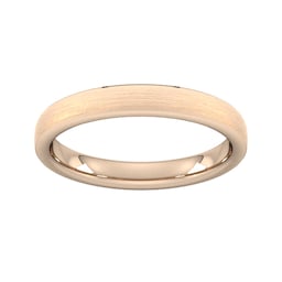 08304487 - 3mm Slight Court Standard Polished Chamfered Edges With Matt Centre Wedding Ring In 18 Carat Rose Gold