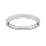 Goldsmiths 2.5mm Slight Court Standard Polished Chamfered Edges With Matt Centre Wedding Ring In Platinum - Ring Size K