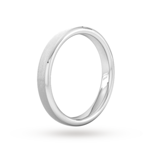 Goldsmiths 3mm Slight Court Heavy Polished Chamfered Edges With Matt Centre Wedding Ring In Platinum