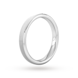 Goldsmiths 3mm Slight Court Heavy Polished Chamfered Edges With Matt Centre Wedding Ring In Platinum - Ring Size K