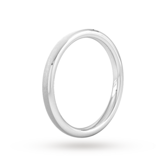Goldsmiths 2mm Slight Court Standard Polished Chamfered Edges With Matt Centre Wedding Ring In 950  Palladium Goldsmiths 2mm Slight Court Standard Polished Chamfered Edges With Matt Centre Wedding Ring In 950  Palladium