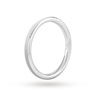 Goldsmiths 2mm Slight Court Extra Heavy Polished Chamfered Edges With Matt Centre Wedding Ring In 950 Palladium Goldsmiths 2mm Slight Court Extra Heavy Polished Chamfered Edges With Matt Centre Wedding Ring In 950 Palladium
