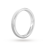 Goldsmiths 3mm Flat Court Heavy Polished Chamfered Edges With Matt Centre Wedding Ring In 18 Carat White Gold - Ring Size K