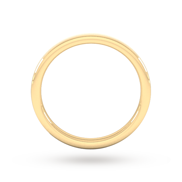 Goldsmiths 2mm Flat Court Heavy Polished Chamfered Edges With Matt Centre Wedding Ring In 18 Carat Yellow Gold - Ring Size K