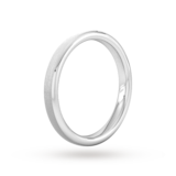 Goldsmiths 2.5mm Flat Court Heavy Polished Chamfered Edges With Matt Centre Wedding Ring In Platinum