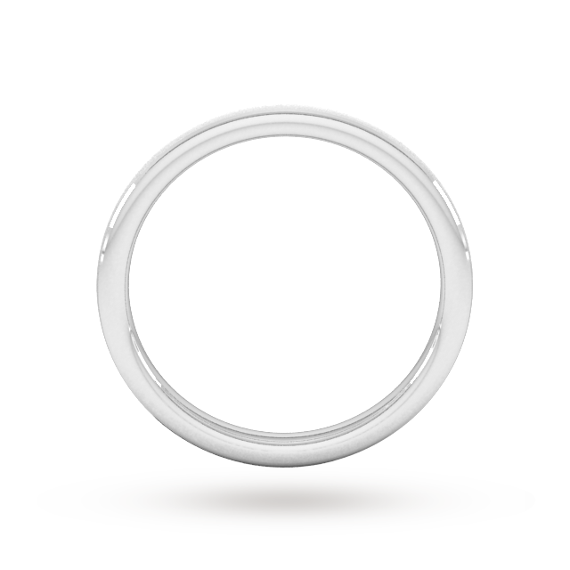 Goldsmiths 2mm Flat Court Heavy Polished Chamfered Edges With Matt Centre Wedding Ring In 950 Palladium - Ring Size G