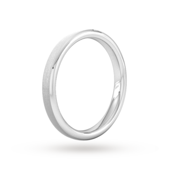 Goldsmiths 2.5mm Flat Court Heavy Polished Chamfered Edges With Matt Centre Wedding Ring In 950  Palladium