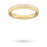 Goldsmiths 3mm Traditional Court Standard Polished Chamfered Edges With Matt Centre Wedding Ring In 9 Carat Yellow Gold - Ring Size K