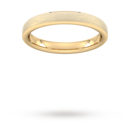 08304544 - 3mm Traditional Court Standard Polished Chamfered Edges With Matt Centre Wedding Ring In 9 Carat Yellow Gold