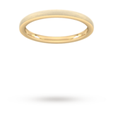 Goldsmiths 2mm Traditional Court Heavy Polished Chamfered Edges With Matt Centre Wedding Ring In 9 Carat Yellow Gold - Ring Size K