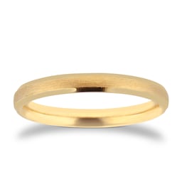 08304546 - 2.5mm Traditional Court Heavy Polished Chamfered Edges With Matt Centre Wedding Ring In 9 Carat Yellow Gold
