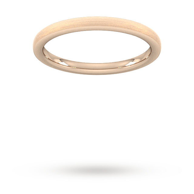 Goldsmiths 2mm Traditional Court Standard Polished Chamfered Edges With Matt Centre Wedding Ring In 9 Carat Rose Gold - Ring Size H