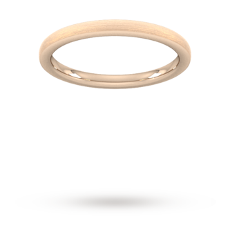 Goldsmiths 2mm Traditional Court Standard Polished Chamfered Edges With Matt Centre Wedding Ring In 9 Carat Rose Gold