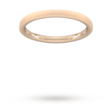 Goldsmiths 2mm Traditional Court Standard Polished Chamfered Edges With Matt Centre Wedding Ring In 9 Carat Rose Gold - Ring Size K