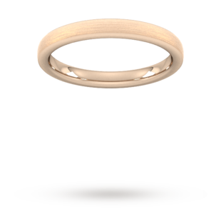 Goldsmiths 2.5mm Traditional Court Standard Polished Chamfered Edges With Matt Centre Wedding Ring In 9 Carat Rose Gold