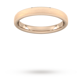 Goldsmiths 3mm Traditional Court Standard Polished Chamfered Edges With Matt Centre Wedding Ring In 9 Carat Rose Gold