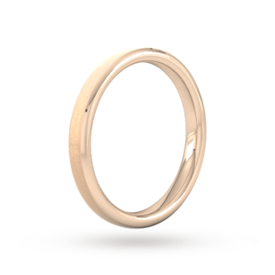 Goldsmiths 2.5mm Traditional Court Standard Polished Chamfered Edges With Matt Centre Wedding Ring In 18 Carat Rose Gold